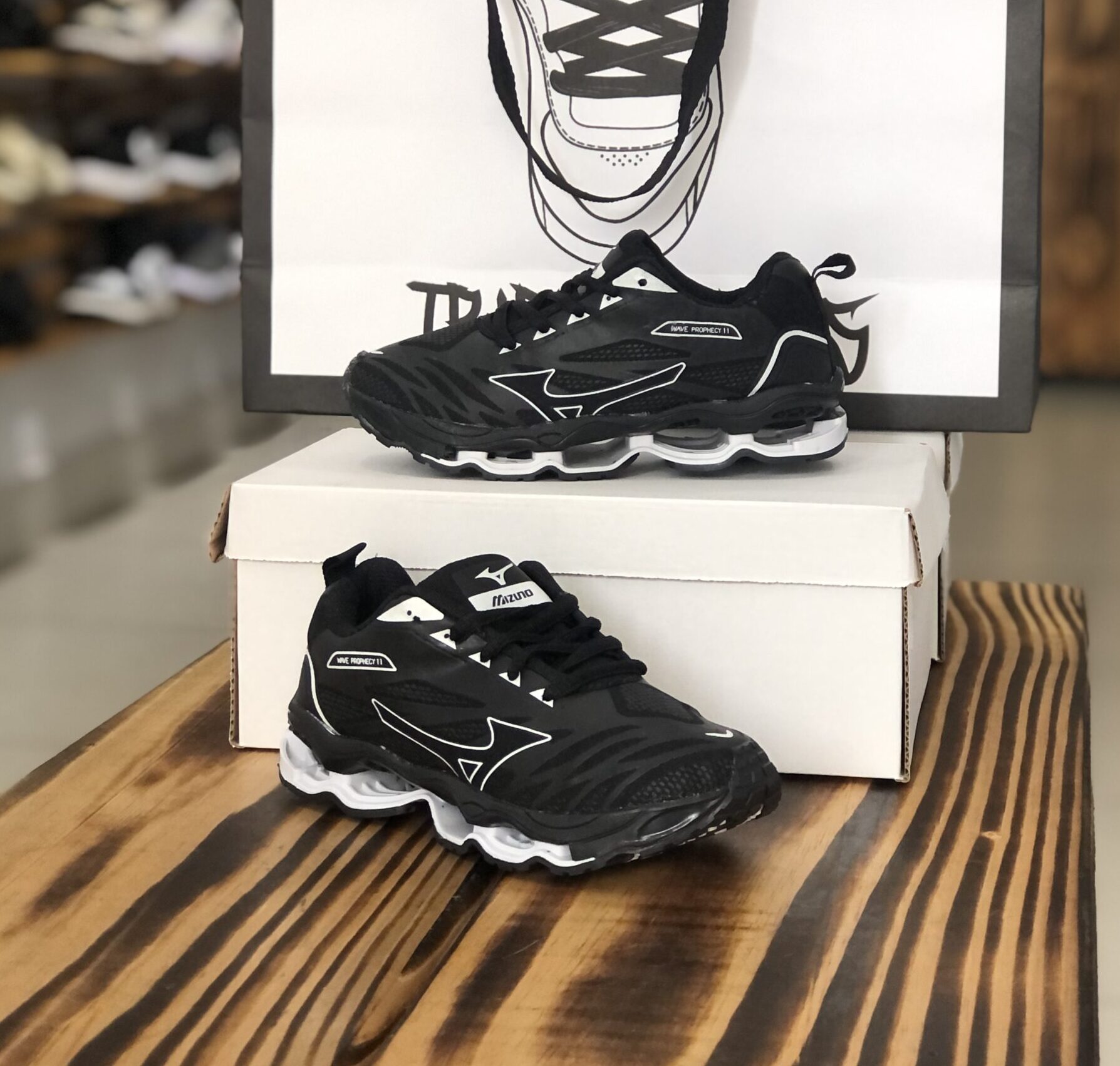 INF. MIZUNO WAVE PRETO E BRANCO